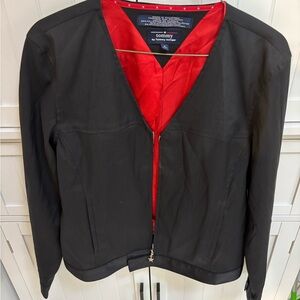 Tommy Hilfiger Women's Black Bomber Jacket with Red Lining